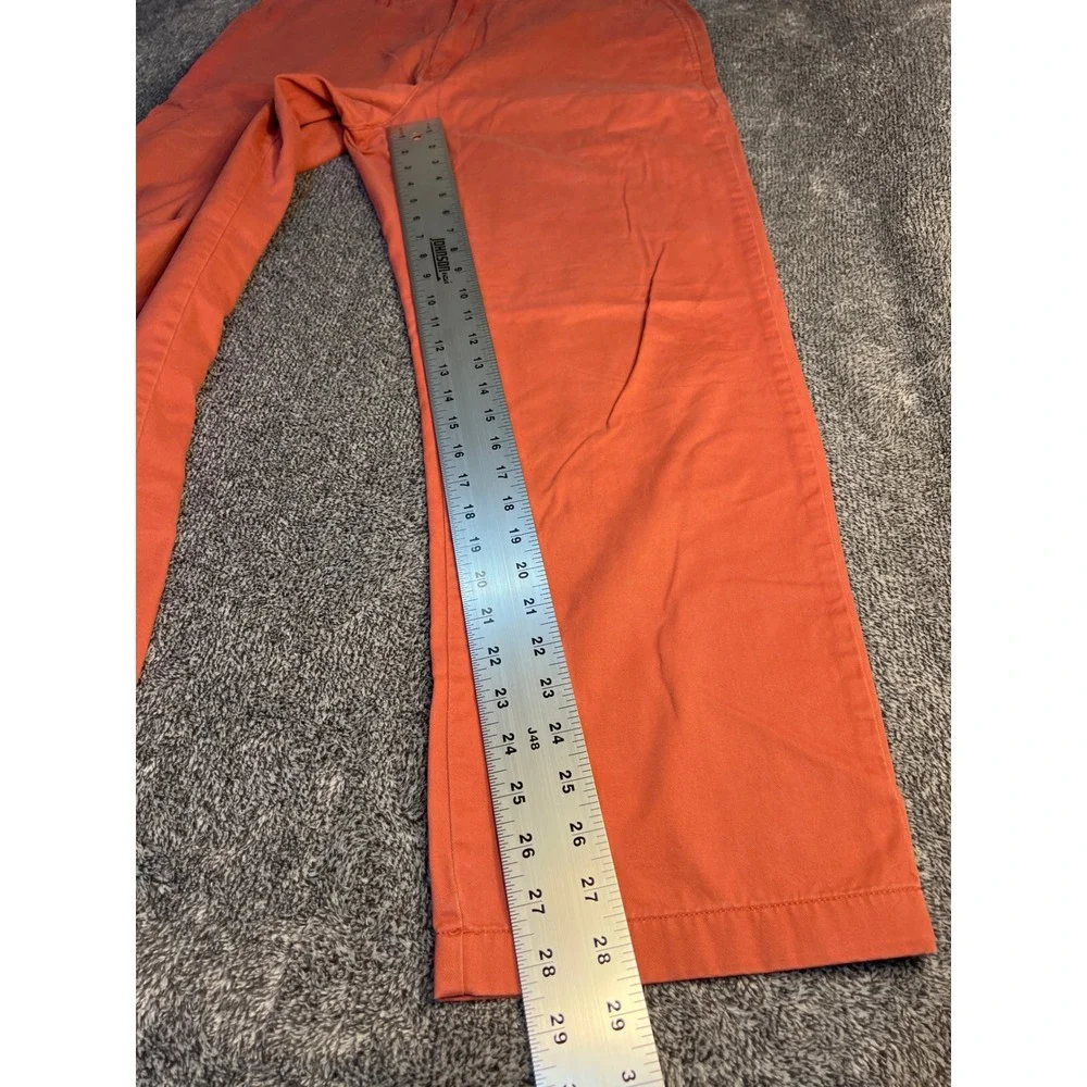 Lands End The Legacy Chino Pants Mens 34 Coral Orange Straight Leg Cotton Pant